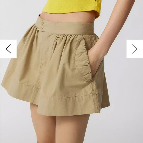 Urban outfitters BDG Belle Double-Button Mini Skirt beige size medium - Picture 4 of 14